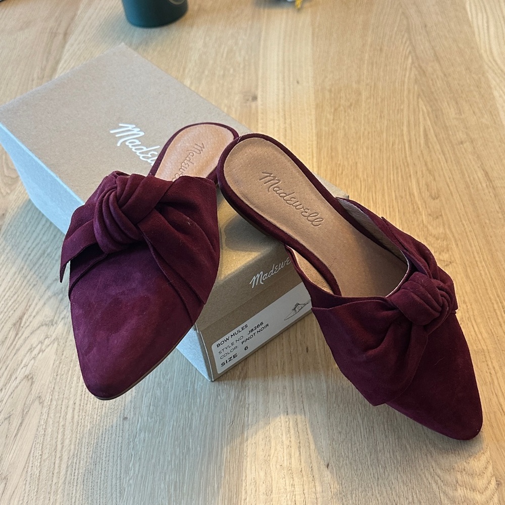 Madewell Rich Burgundy Suede Mules